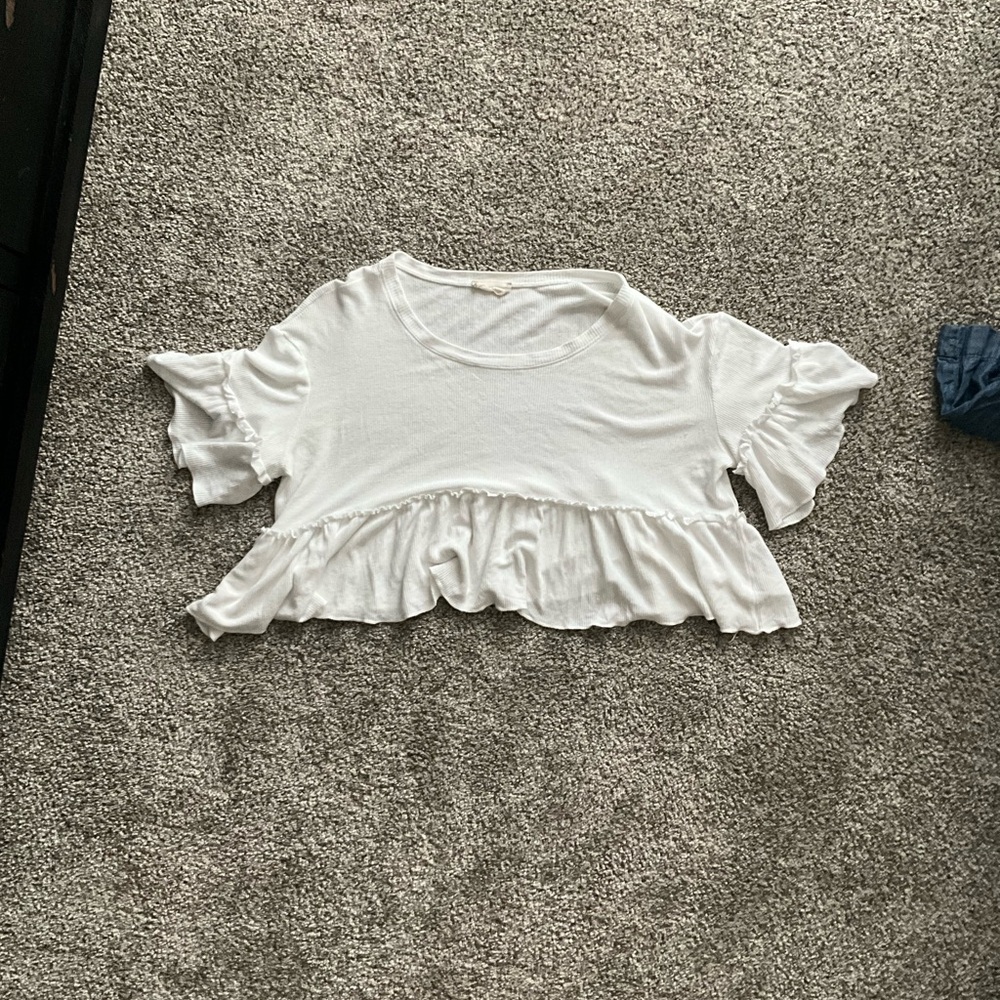 Altard state white flowy cropped blouse